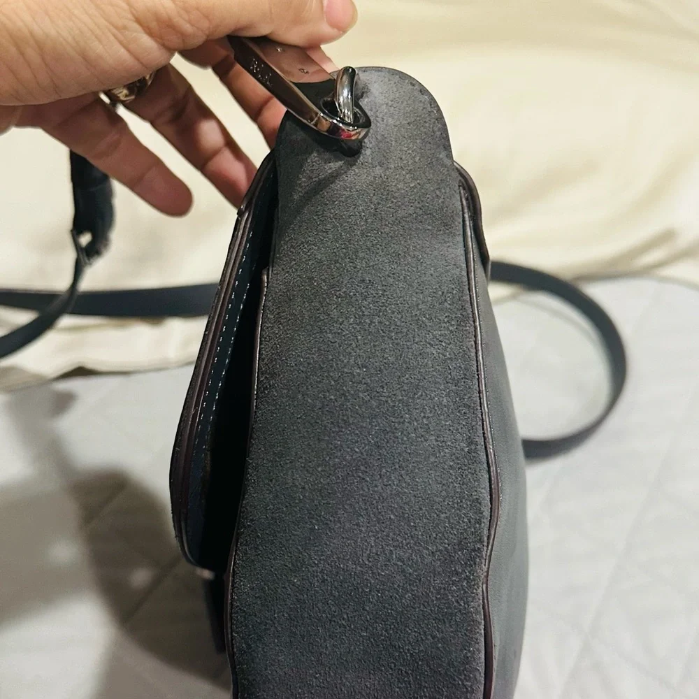 Ralph Lauren  Elegant Gray Leather Crossbody Bag - Picture 7 of 13